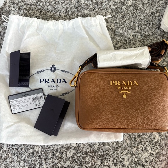 Brand New Prada Tan Leather Shoulder Bag - Picture 1 of 11